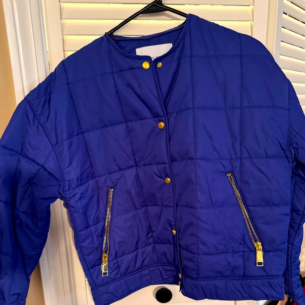 Rebecca Minkoff royal blue quilted jacket